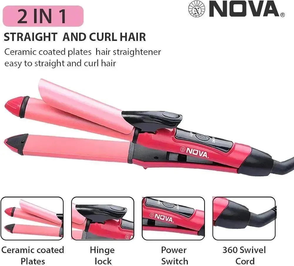 *Product Name*: Nova 2 in 1 Hair Straightener Pink Black
*Product Description*
