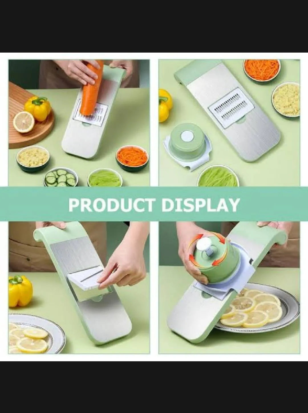 4-in-1 Stainless Steel Mandoline Slicer & Vegetable Grater – Multi-Blade Kitchen Cutter